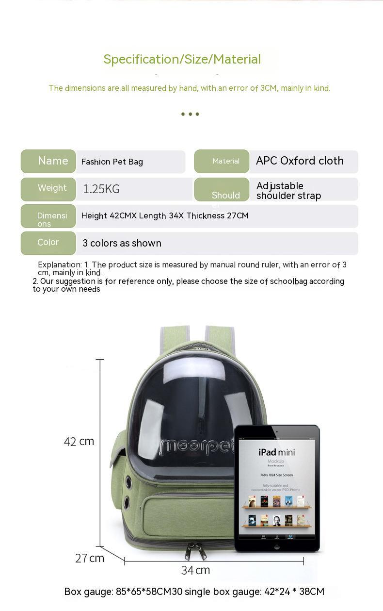 Sac à Dos Cabine Respirant pour Animaux – Portable et Confortable